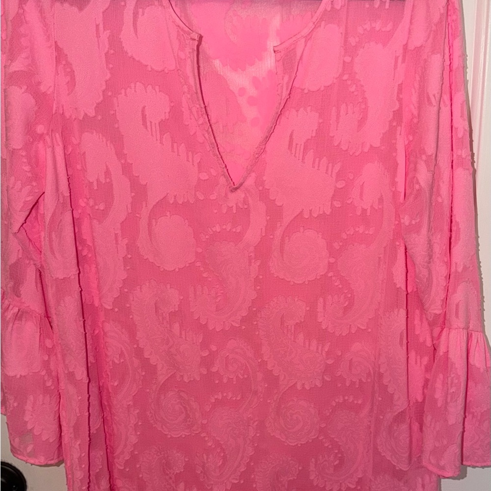 Women’s Lilly Pulitzer Shenzi Beach Cover Up Rousseau Pink Tangerine Dream Small - Picture 4 of 10